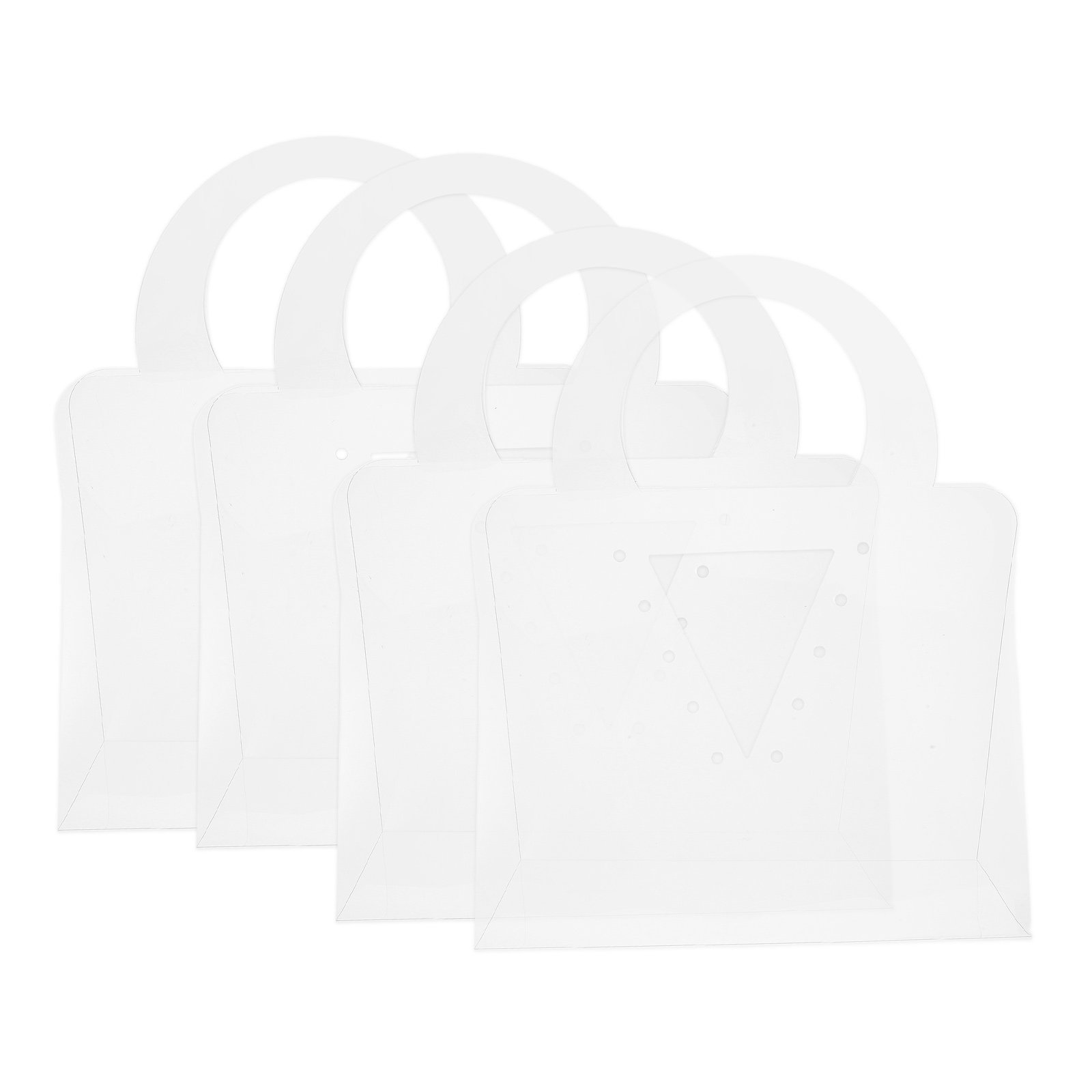 Florist Supply Shop - 4Pcs Tas Hadiah Transparan dengan Pegangan