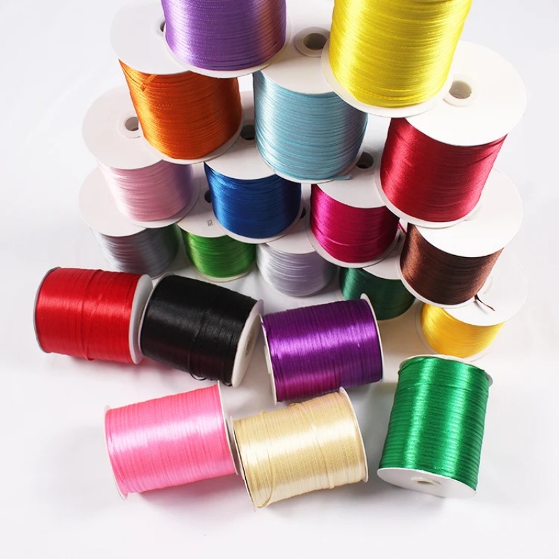 Ribbon Wired Satin - (10 Meter/lot) 1/8'(3mm) Pita Satin Hitam