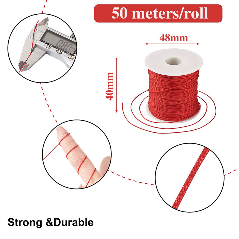 50M/Rol 0.8Mm Tali Benang Nilo - Ribbon Wired Satin ulasan dan harga