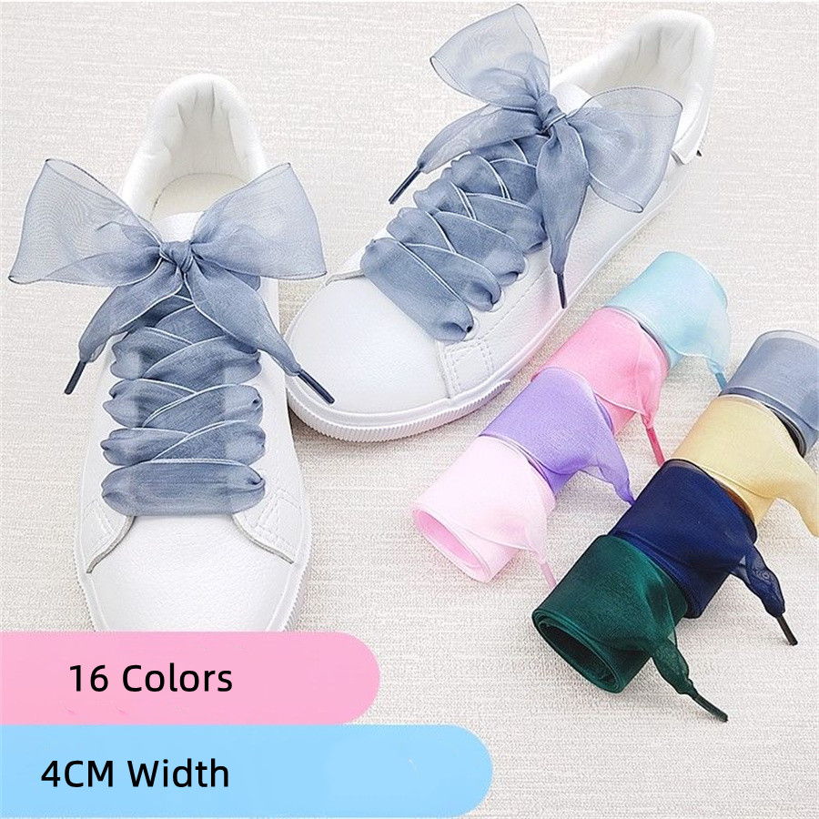 1 Pasang Tali Sepatu Organza L - Ribbon Wired Satin ulasan dan harga